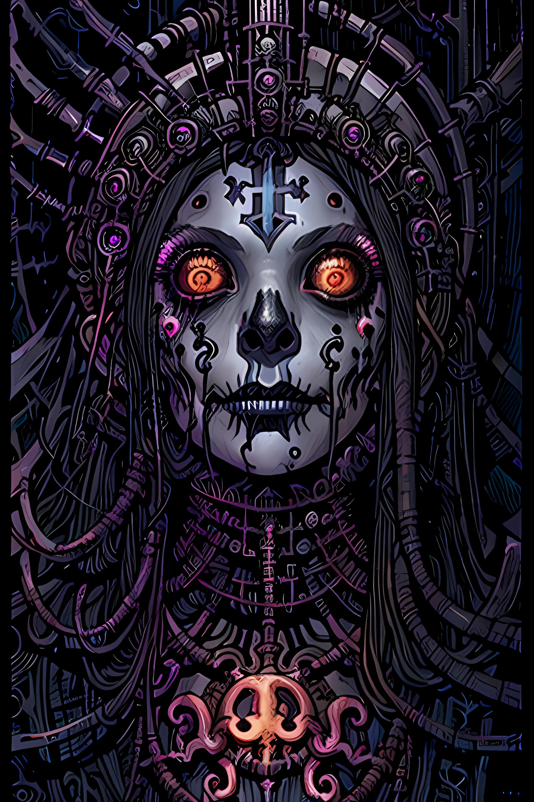 Cyberpunk 2077 Tarot card 512x1024 image by AIartstillery