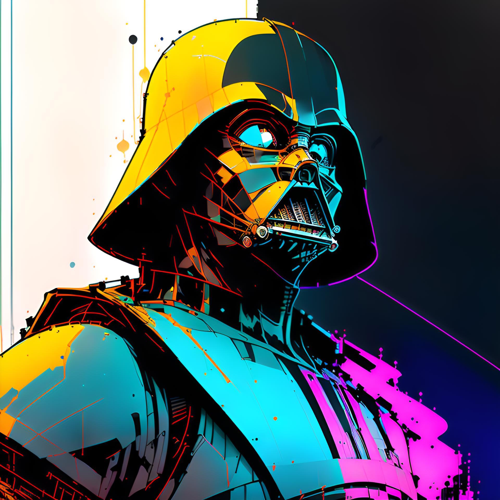 A colorful and detailed drawing of an Imperial Stormtrooper from Star Wars.