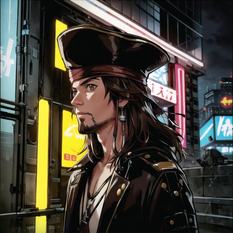Jack Sparrow - Realistic + Anime - LoRA + Guide image by bloodsplash
