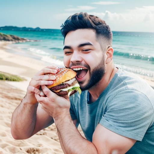 Eating a hamburger image by Sioran