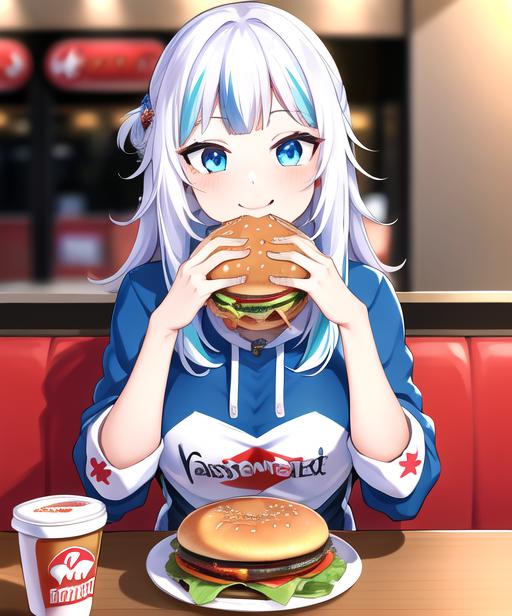 Eating a hamburger image by HamsterNugs