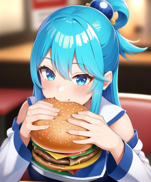 Eating a hamburger image by HamsterNugs