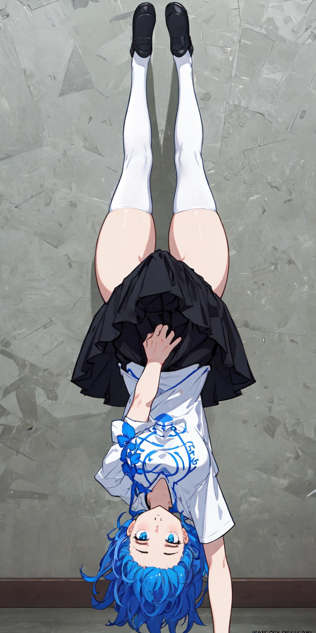 Chisato Handstand Pose - Lycoris Recoil (lycoris challenge)  image by Albedowo