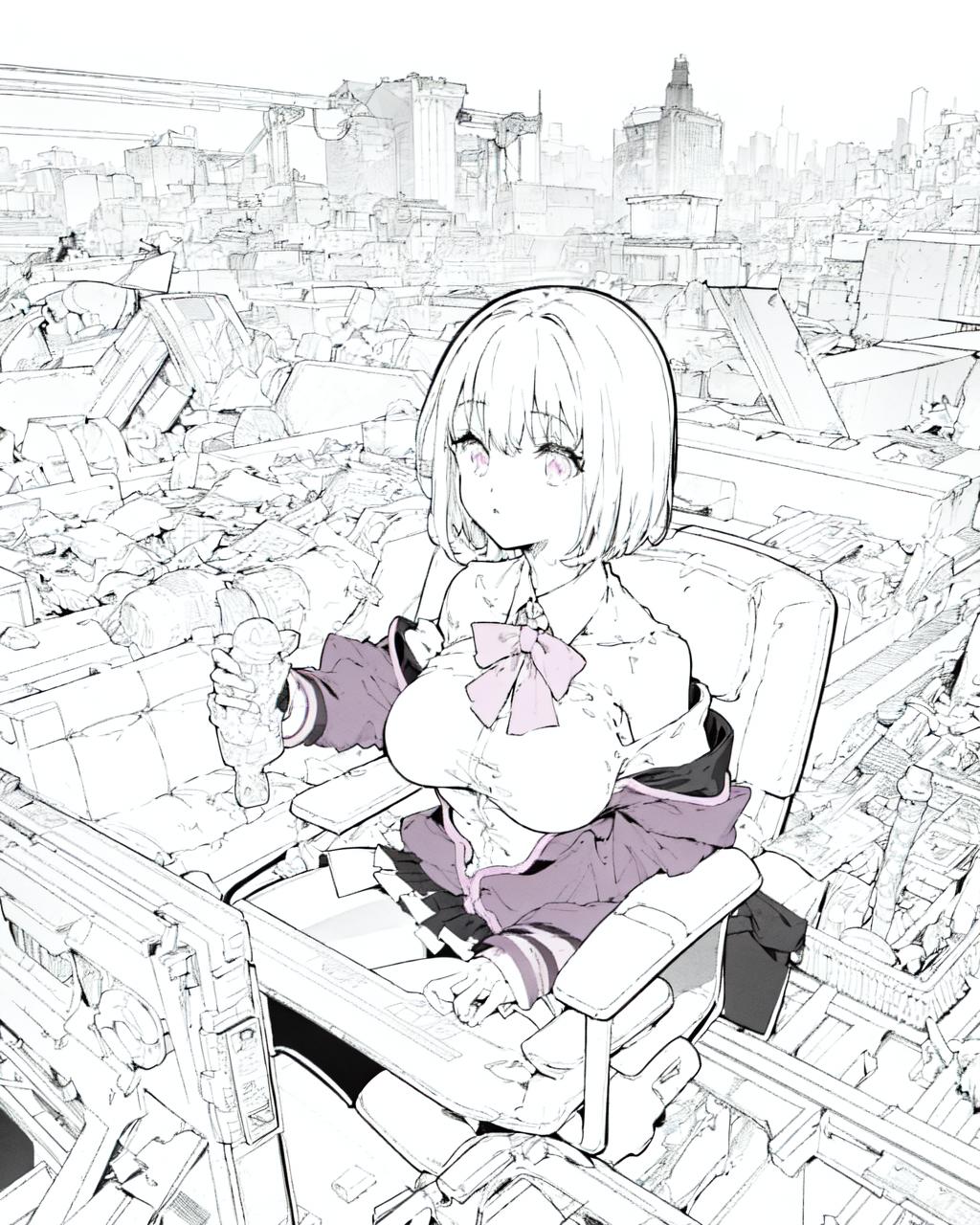 Anime Lineart / Manga-like (线稿/線画/マンガ風/漫画风) Style image by norinai