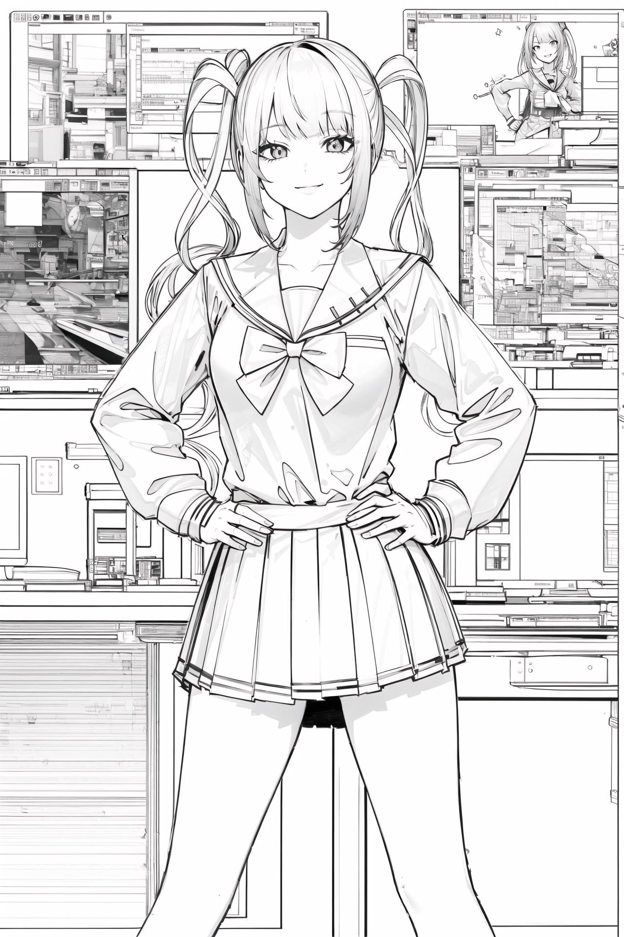 Anime Lineart / Manga-like (线稿/線画/マンガ風/漫画风) Style image by CyberAIchemist