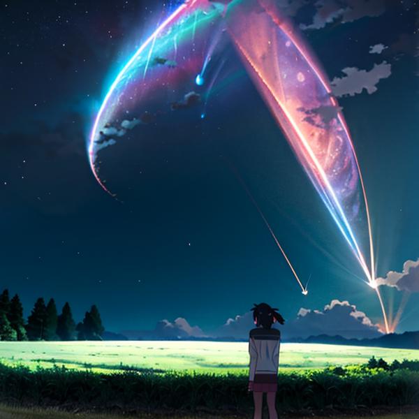 Makoto Shinkai (Your Name + substyles) Style LoRA image by peacebreakerr