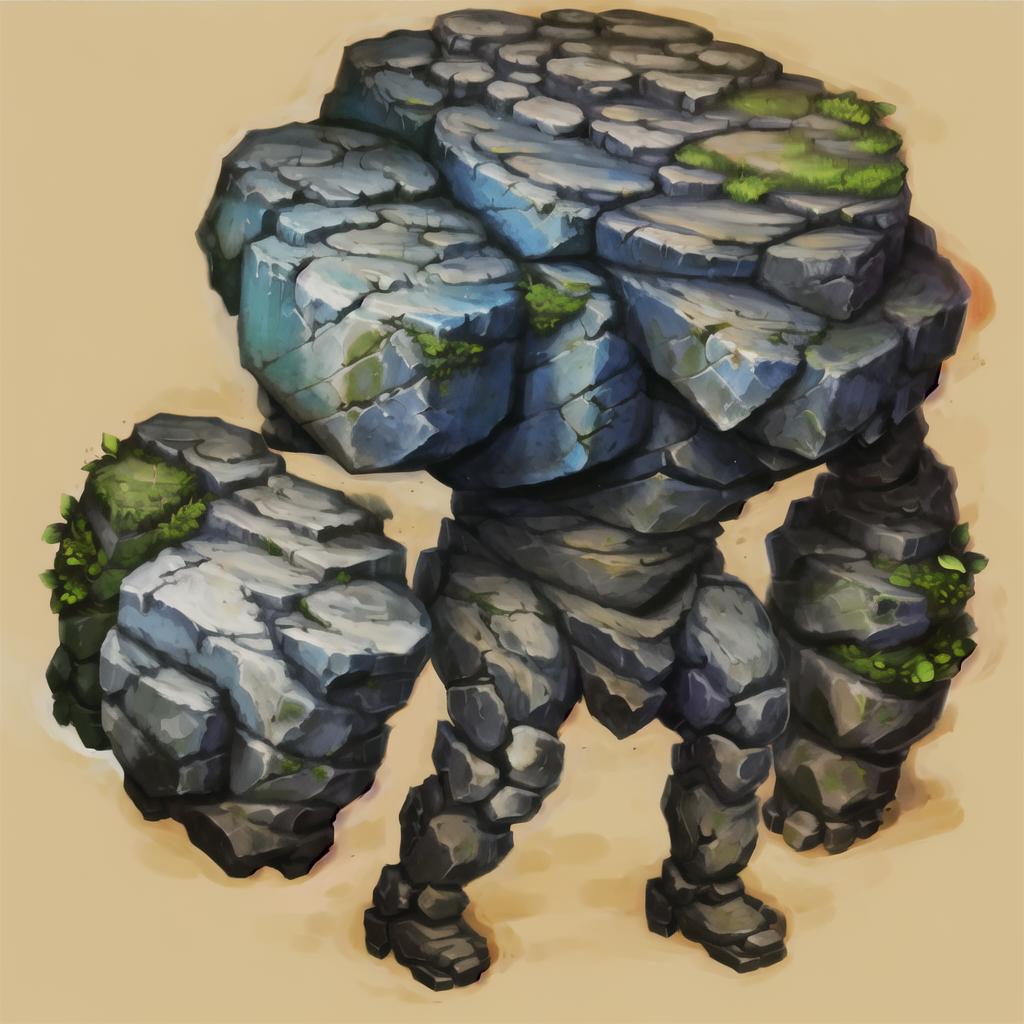 Elemental Golems (Fire, Lava, Ice, Stone, Water) image by Merra