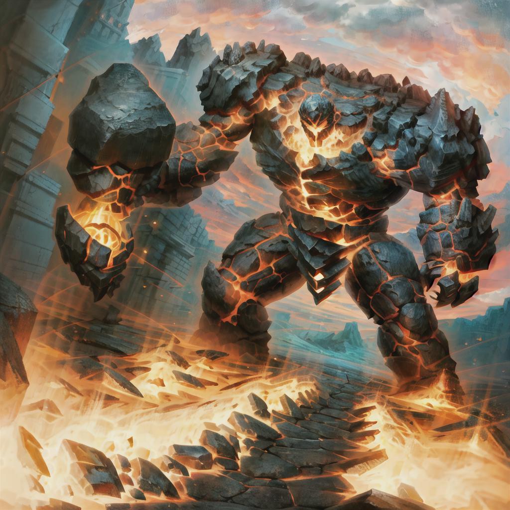 Elemental Golems (Fire, Lava, Ice, Stone, Water) image by Merra