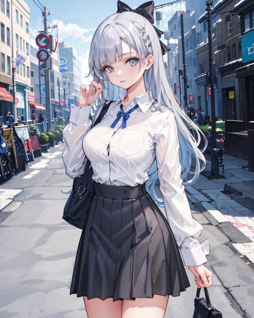 Argus (Azur Lane)  School Uniform & Original Outfit 百眼巨人 校服&原版 image by rerorerorero