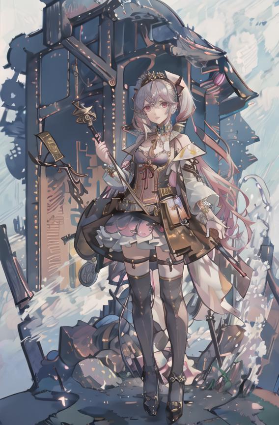 Standing Full Body with Background Style LoRA (带背景立绘/背景付き立ち絵) image by zuchrou