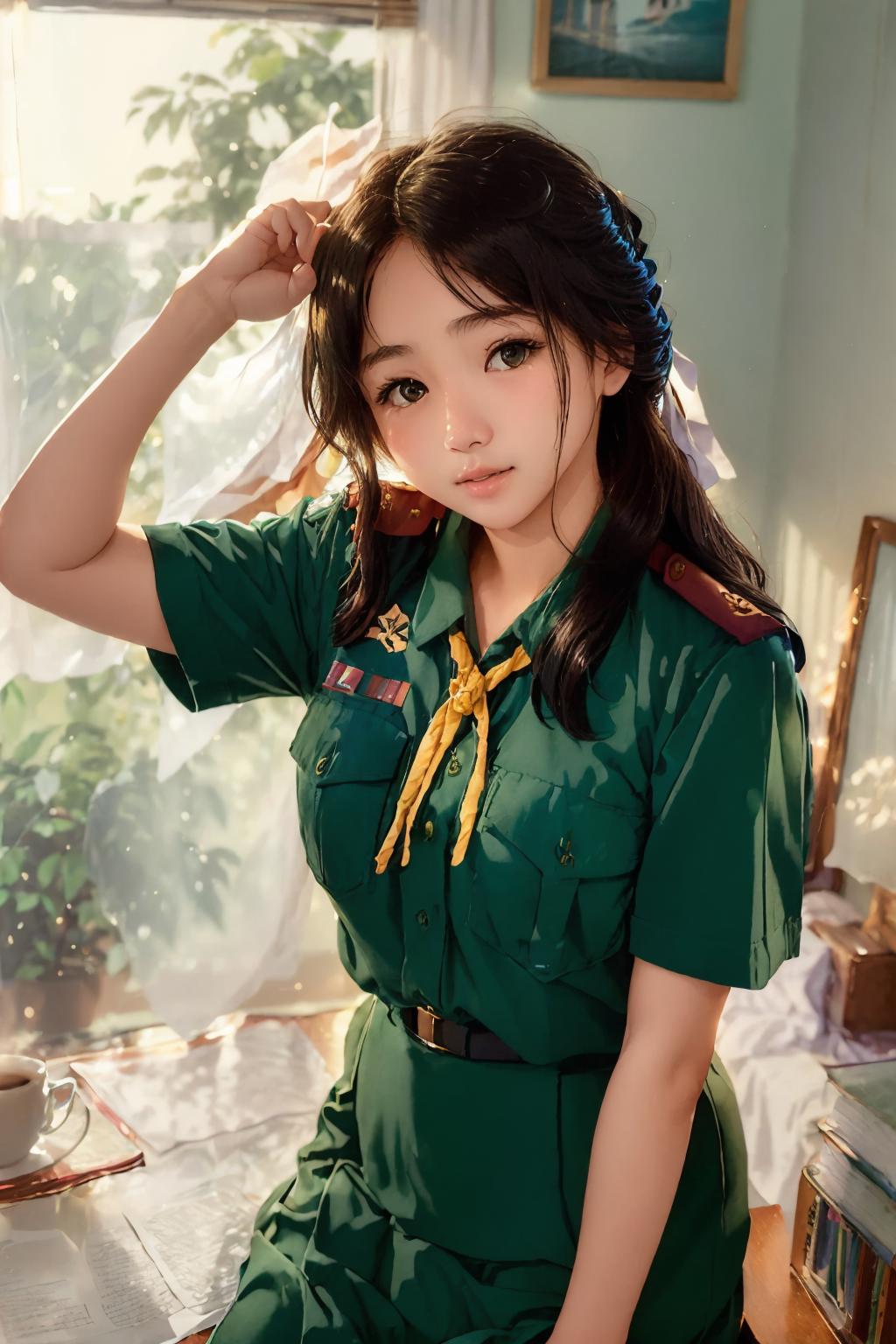 Thai girl scout uniform LoRA image by poomshift
