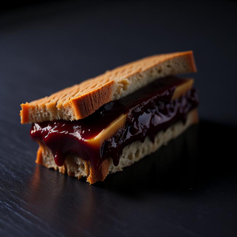 A slice of bread with toasted peanut butter on top.