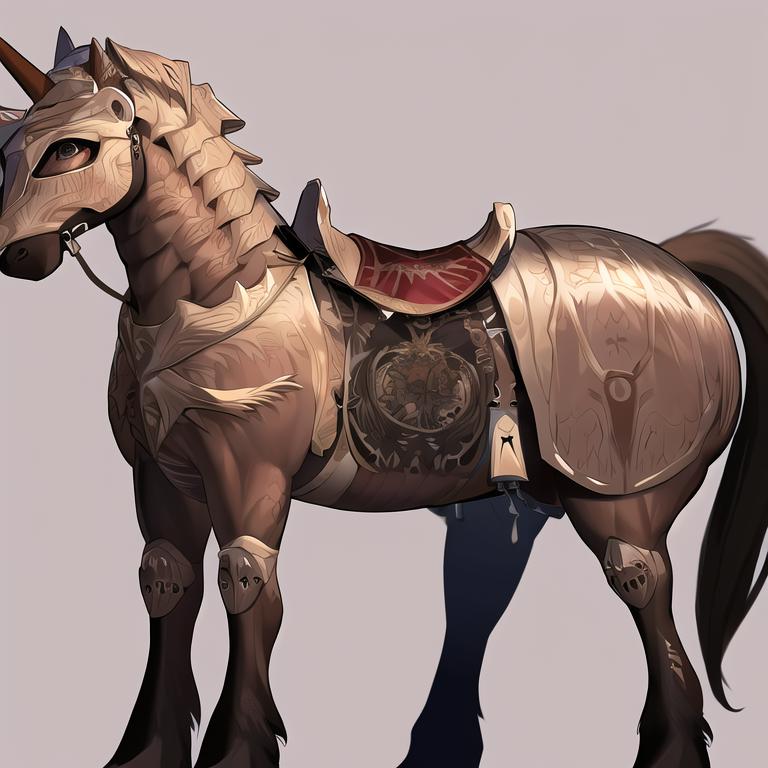 barded steed/armored horse/披甲战马 image by heywhat