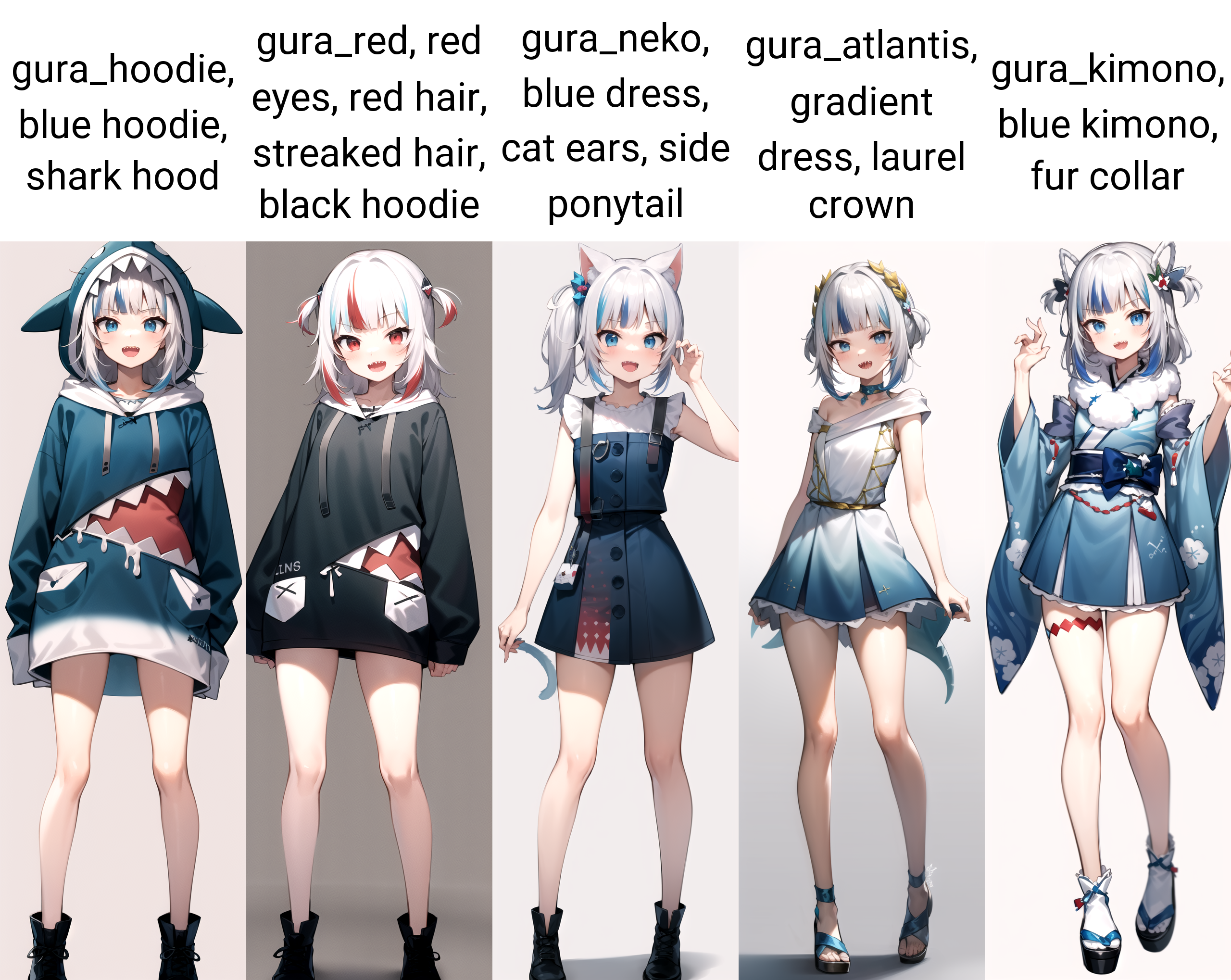 Gawr Gura (Hololive) 6 outfits image by holostrawberry