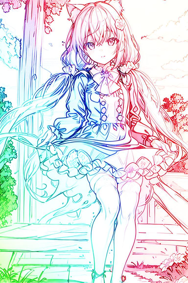 彩线法︱Rainbow lines style image by Yuno779