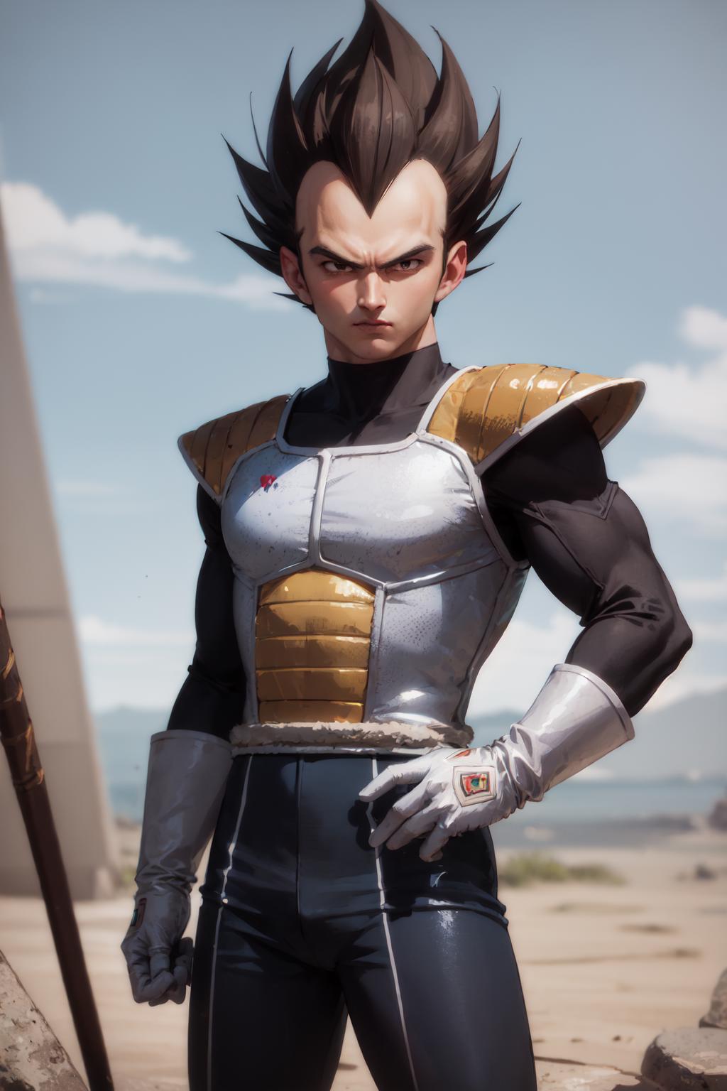 Anime-style character with spiked hair and a muscular build.