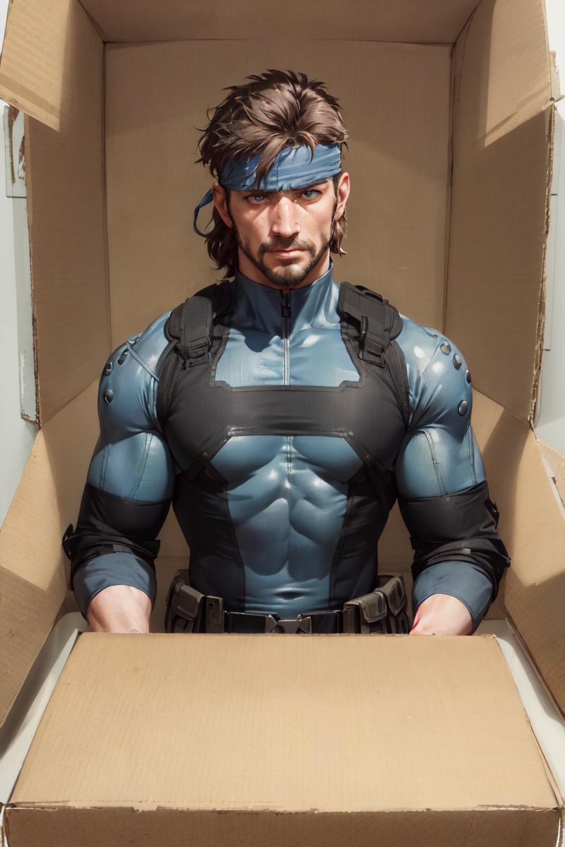 A Figurine of a Man in a Blue Bodysuit with a Bandana around his Head.