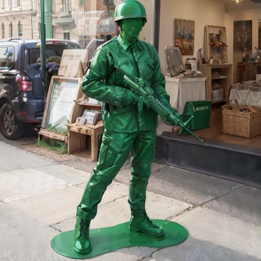 Plastic Green Army Toy Soldier Costume LORA image by Mujitcent