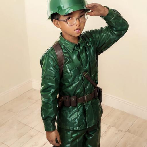 Plastic Green Army Toy Soldier Costume LORA image by Mujitcent