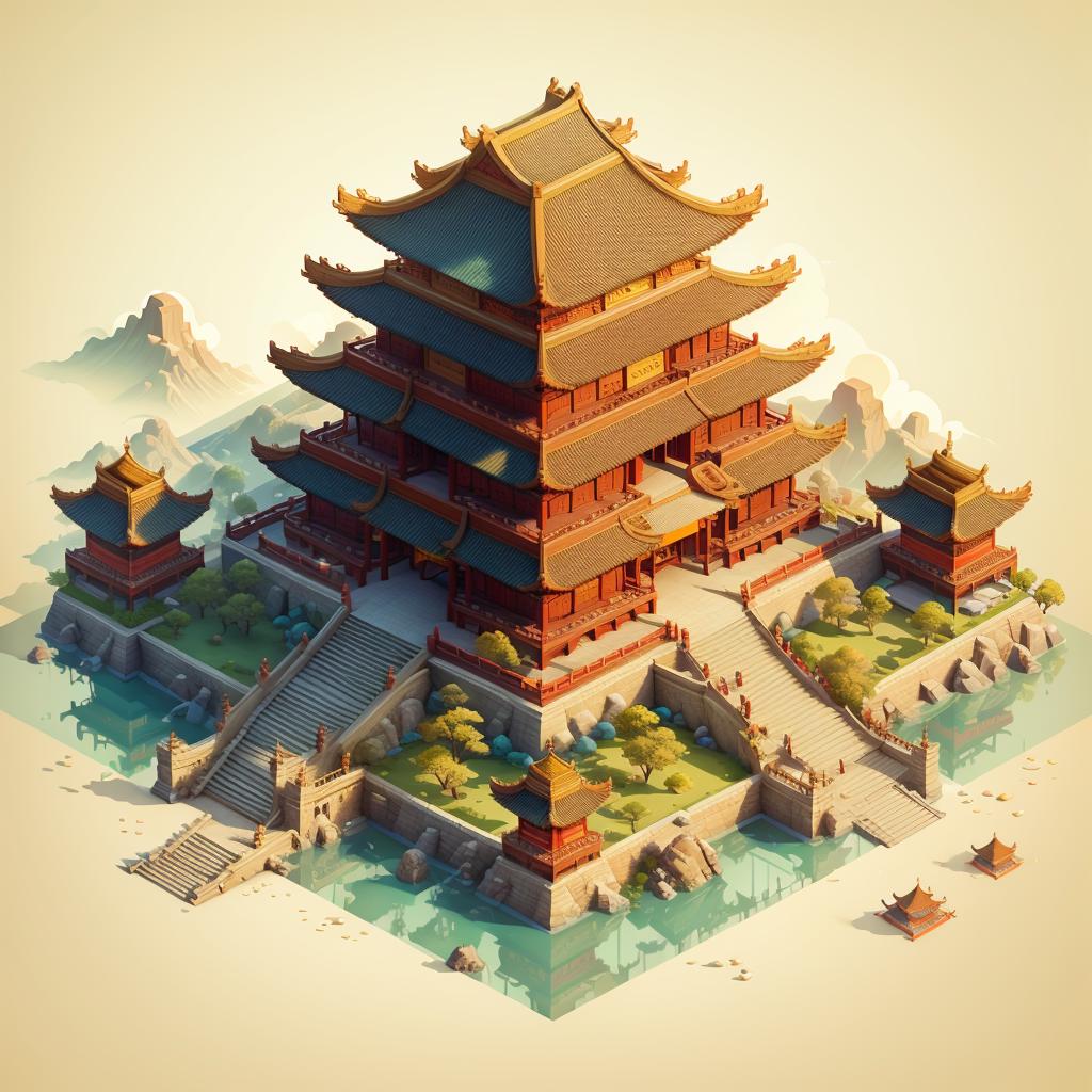 Isometric Chinese style Architecture LoRa image by axebro