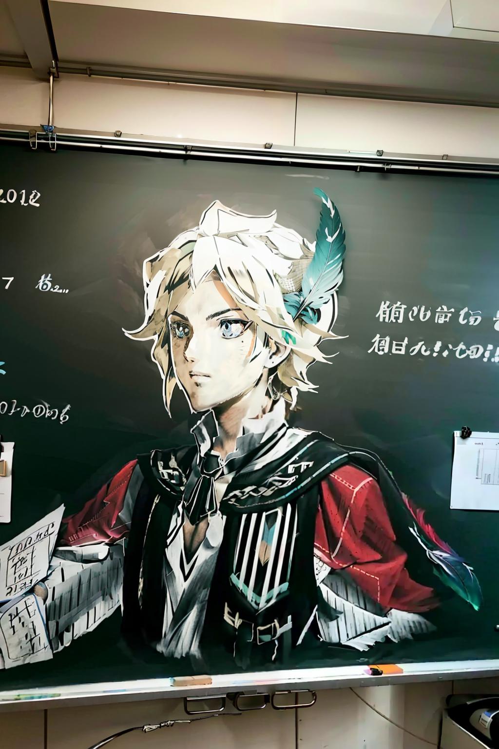 [realistic] 黑板绘 blackboard drawing image by kozue