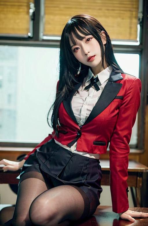JP big cosplayer girl in red uniform image by Yamada_AI_ART