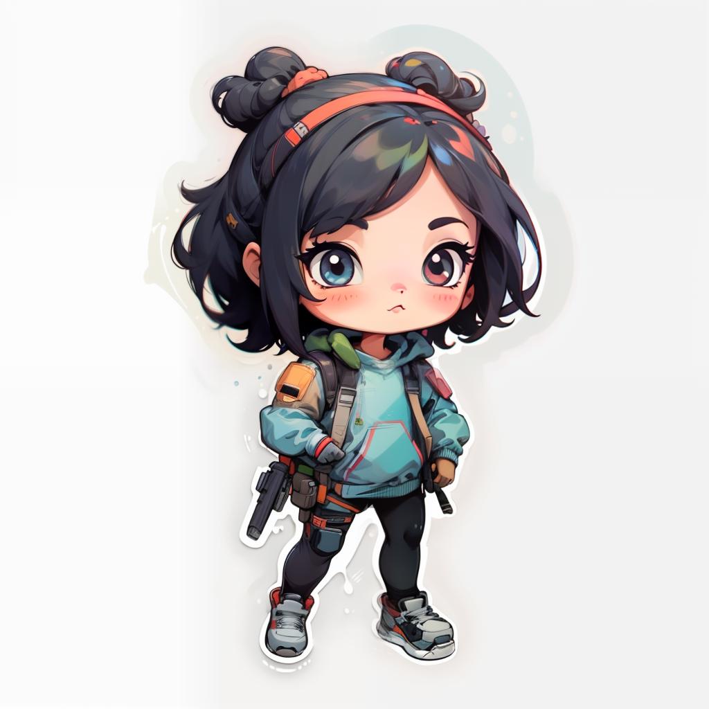 Cartoon cute sticker effect（卡通Q版贴纸效果）LoRa image by axebro