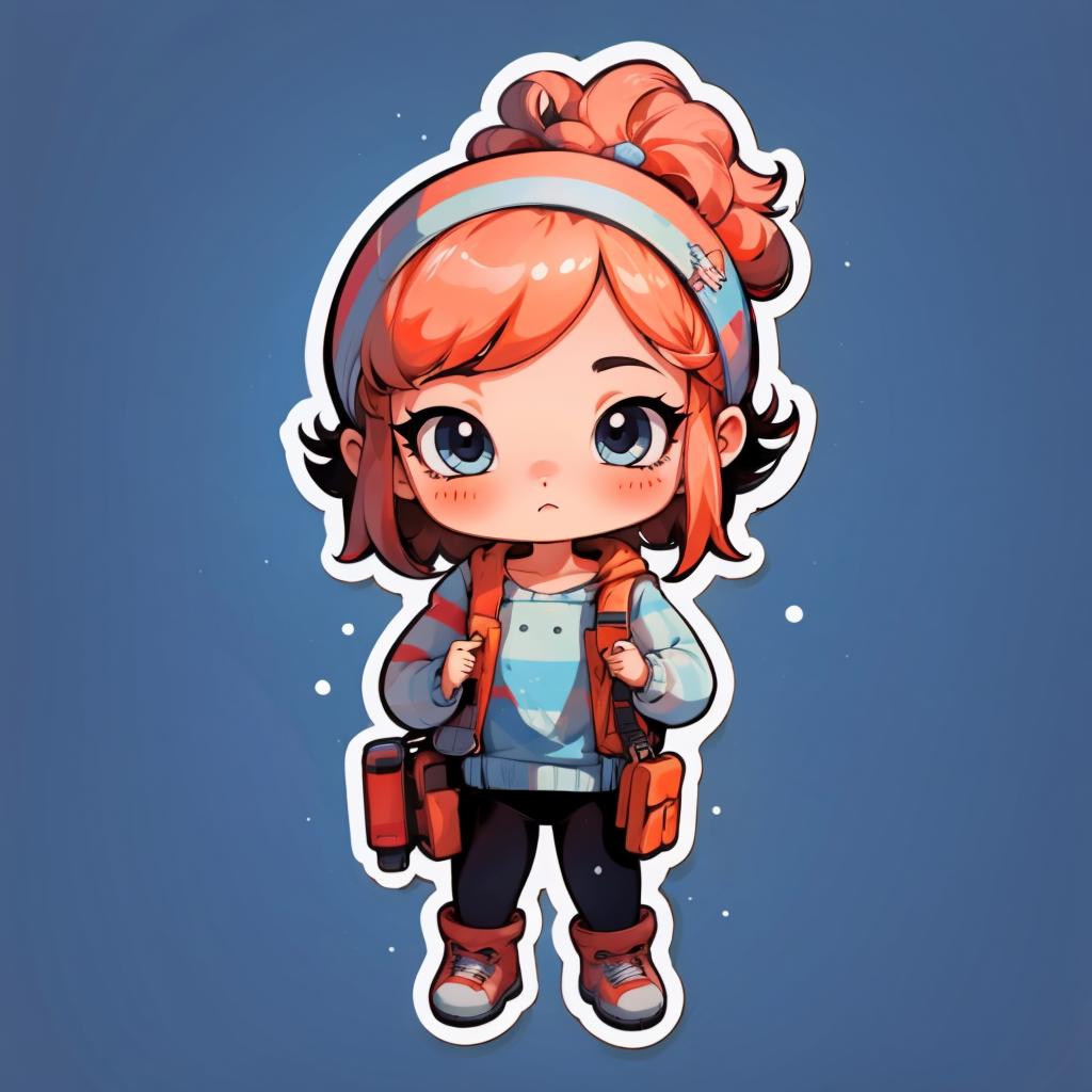 Cartoon cute sticker effect（卡通Q版贴纸效果）LoRa image by axebro