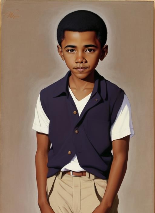 A portrait of a young boy wearing a white shirt and a black vest.