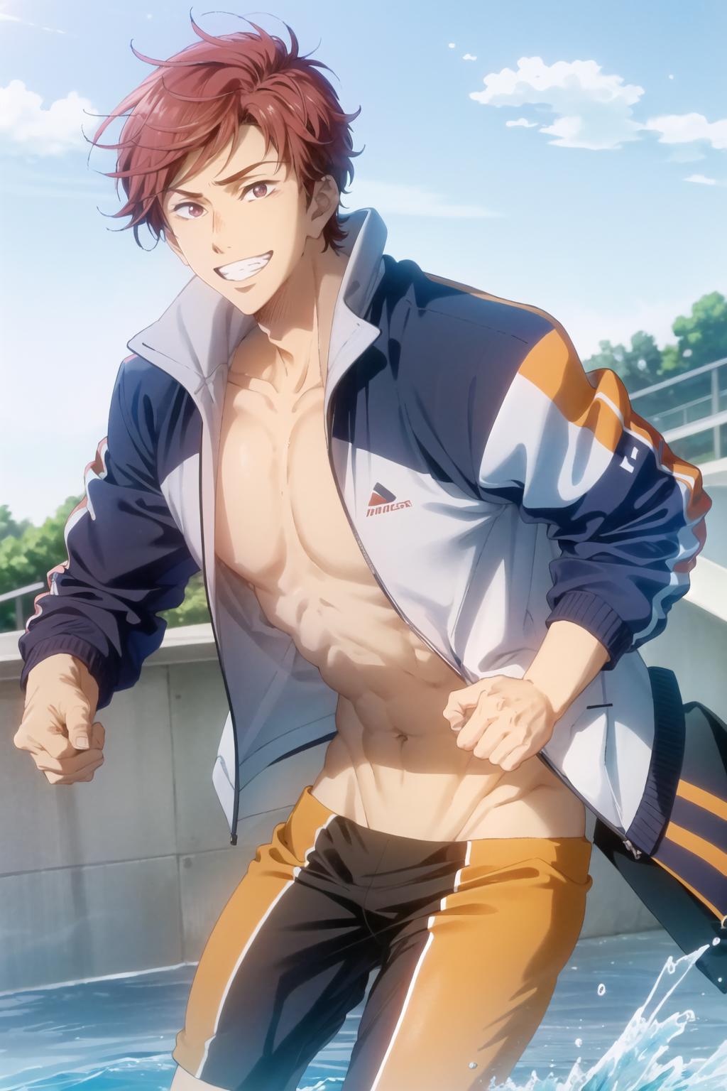 Free!  Asahi Shiina：Dive to the Future＆the Final Stroke BASE Not included(High Speed!) 転載禁止・無断転載禁止/Do not repost/Civitai Only image by HaMaYaRawanwan