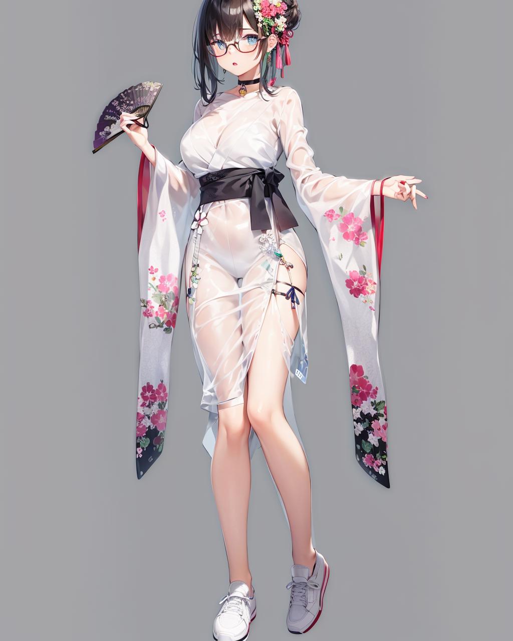 【Costume】See-Through Kimono (With multires noise version) 透明和服 image by rerorerorero