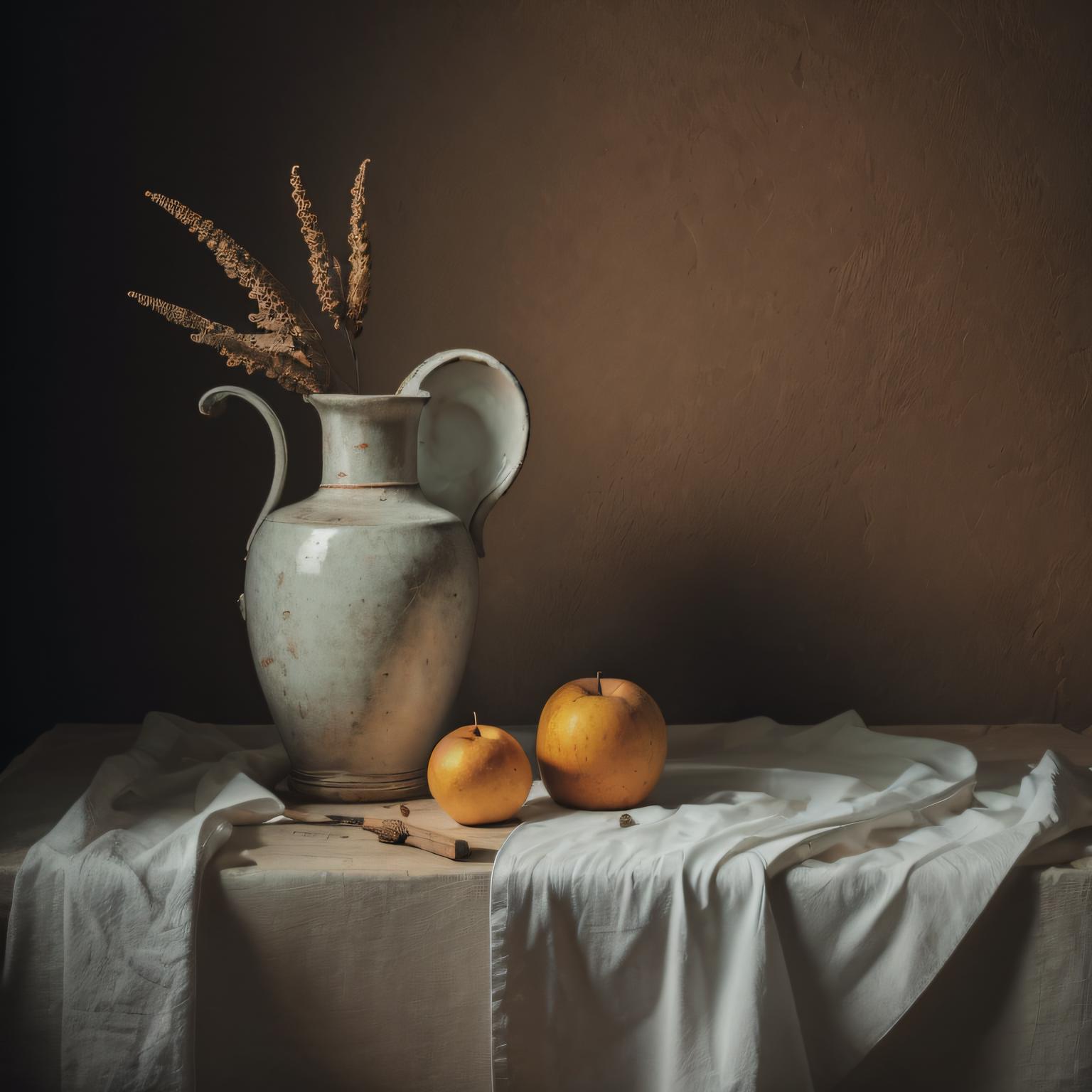 still life,Oil paintings,Flowers, fruit,静物 image by PinkCool