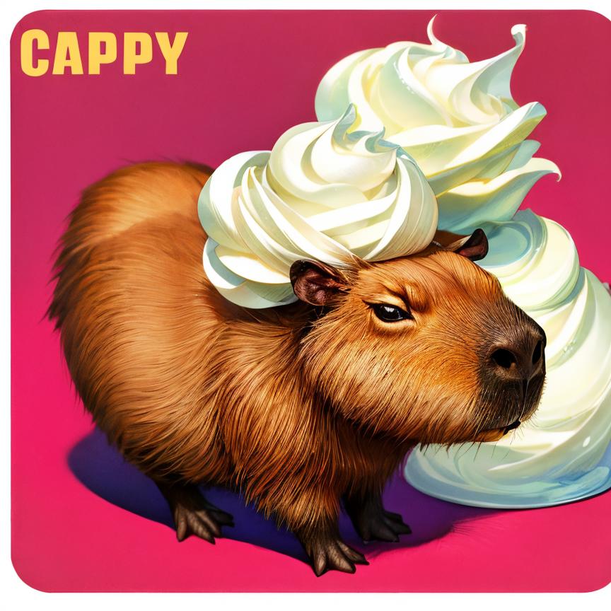 Capybara with whipped cream on top.