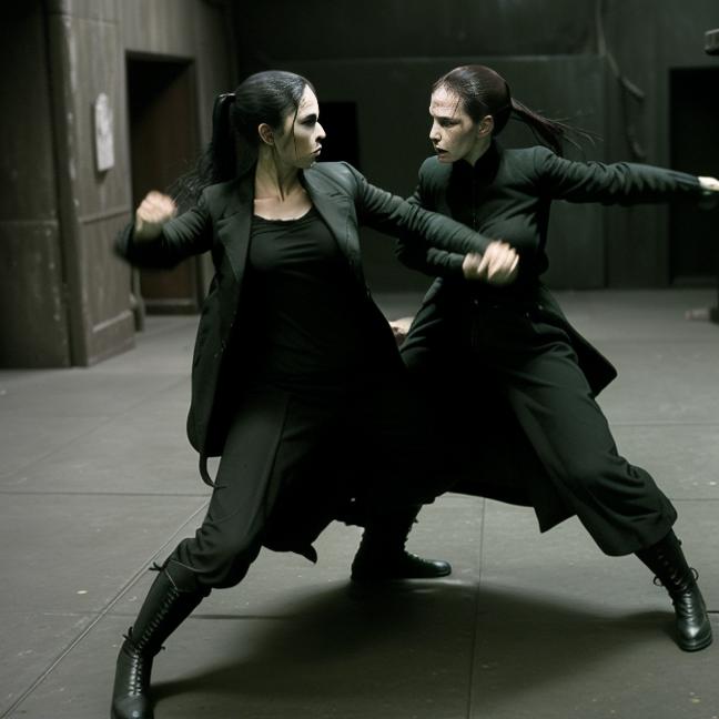 Fight Posing (Trained on "Matrix" Movies) image by spidajawn