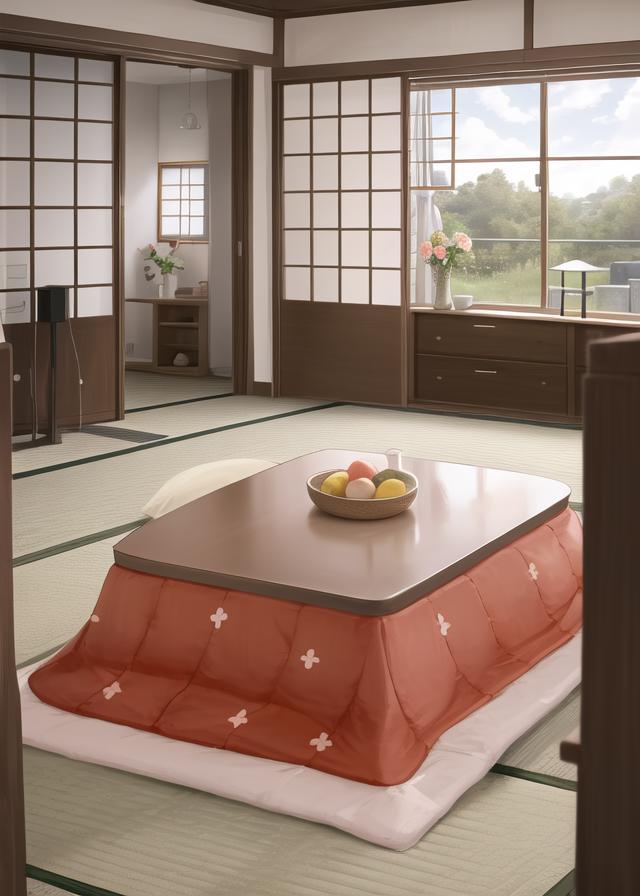 Kotatsu sitting at kotatsu | under kotatsu image by ALEKSEYR554