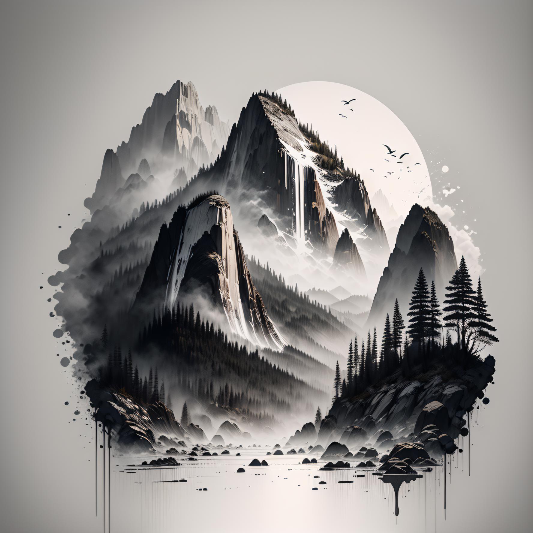 Ink scenery | 水墨山水 image by drewid